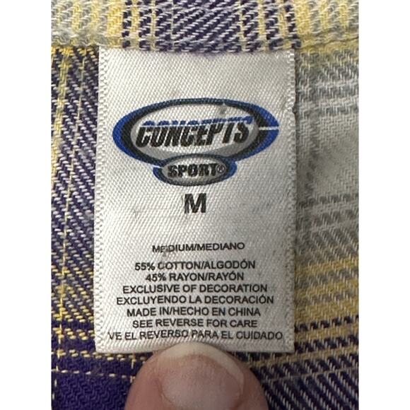 Women’s Plaid Flannel Button-Down LSU Tiger Shirt With Roll-Up Sleeves Sz M - Picture 13 of 14